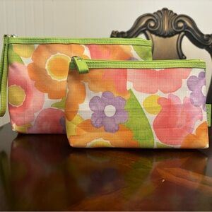Clinique makeup bag set of 2 floral vintage vibes